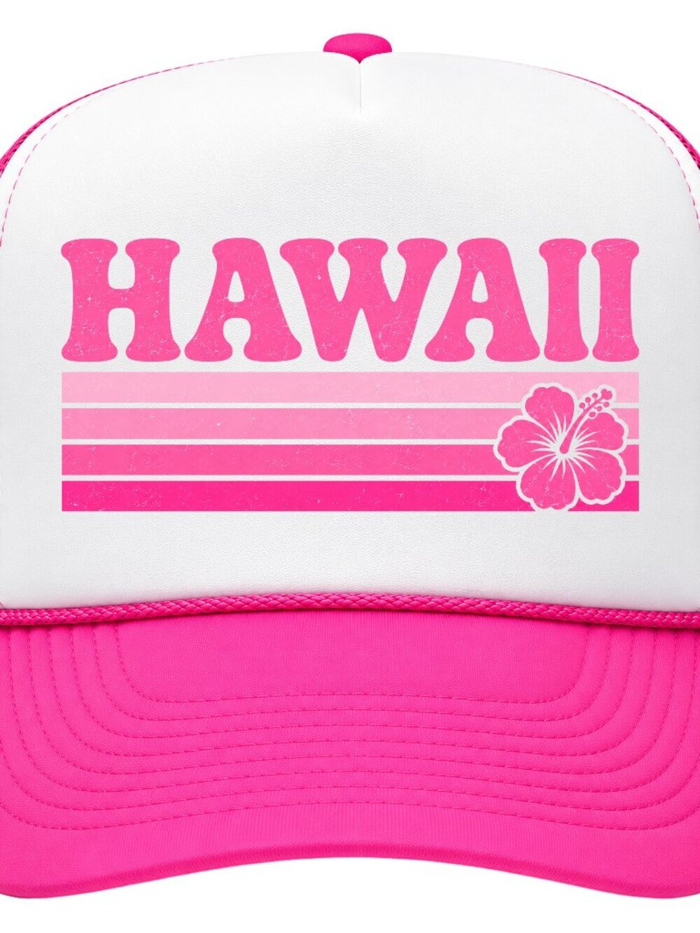 Hawaii Retro Vintage Style Foam Trucker Hat Mesh Snapback Pink